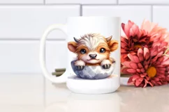 Cute Baby Cow in Pocket PNG Product Image 2