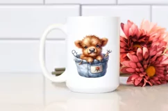 Smiling Baby Highland Cow in a Pocket | Sublimation | Product Image 2