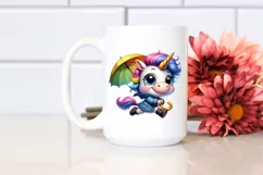 Cute Baby Unicorn Jumping PNG Product Image 2