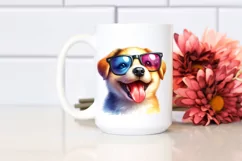 Vibrant Puppy Watercolor Sticker Clipart Product Image 2