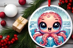 Round Christmas Ornament Sublimation|Clipart Product Image 1