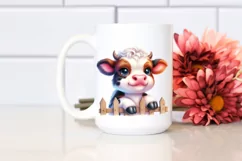 Colorful Baby Cow Smiling Clipart Product Image 2