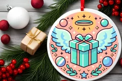 Round Christmas Ornament Sublimation|Clipart Product Image 2