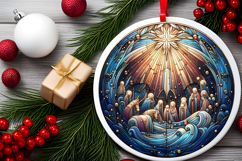 Round Christmass Ornament PNG Product Image 2