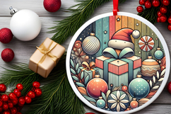 Round Christmass Ornament PNG Product Image 2