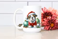 Sitting Bulldog Christmas Globes PNG Product Image 2