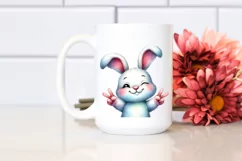 Colorful Bunny Watercolor Sticker Clipart Product Image 2