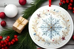 Round Christmas Ornament Sublimation|Clipart Product Image 2