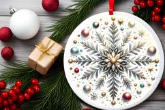 Round Christmas Ornament Sublimation|Clipart Product Image 2