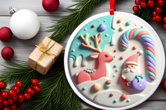 Round Christmass Ornament PNG Product Image 2