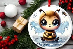 Round Christmas Ornament Sublimation|Clipart Product Image 1