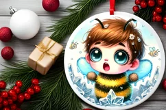 Round Christmas Ornament Sublimation|Clipart Product Image 1