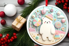 Round Christmas Ornament Sublimation|Clipart Product Image 2