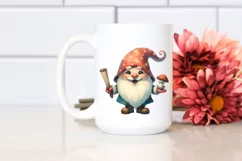 Washed Watercolor Retro Gnome | Tshirt|Tumbler|Mug|Clipart Product Image 2