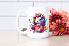 Colorful Baby Unicorn Painter&#039;s Smock PNG Product Image 2