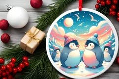 Round Christmas Ornament Sublimation|Clipart Product Image 2