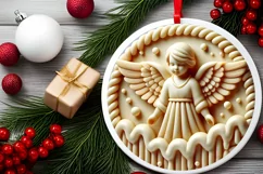 Round Christmas Ornament Sublimation|Clipart Product Image 2