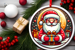 Round Christmass Ornament PNG Product Image 2