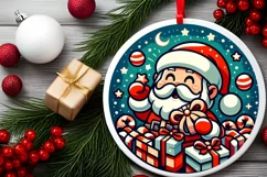 Round Christmas Ornament Sublimation|Clipart Product Image 2