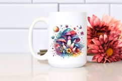 Magical Celestial Mushroom Watercolor Clipart Product Image 2