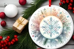 Round Christmas Ornament Sublimation|Clipart Product Image 2