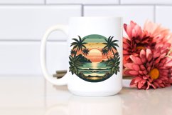 Vintage Tropical Island Sunset | Clipart Product Image 2