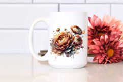 Abstract Shiny Ranunculus Golden Watercolor Splash Clipart Product Image 2