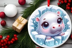 Round Christmas Ornament Sublimation|Clipart Product Image 2