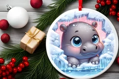 Round Christmas Ornament Sublimation|Clipart Product Image 2