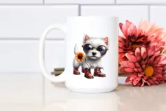 Watercolor Baby West Highland White Terrier Sunglasses Boots Product Image 2