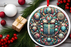 Round Christmass Ornament PNG Product Image 2