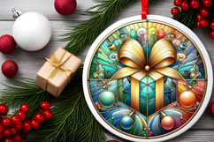 Round Christmass Ornament PNG Product Image 2