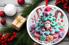 Round Christmas Ornament Sublimation|Clipart Product Image 1