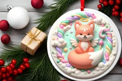 Round Christmas Ornament Sublimation|Clipart Product Image 2
