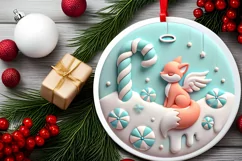 Round Christmas Ornament Sublimation|Clipart Product Image 2
