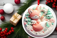 Round Christmas Ornament Sublimation|Clipart Product Image 2