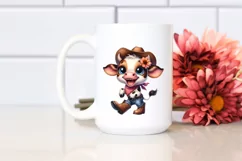Watercolor Baby Cow Clipart Product Image 2