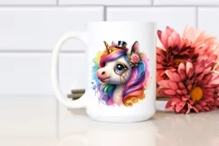 Colorful Baby Unicorn Monocle PNG Product Image 2