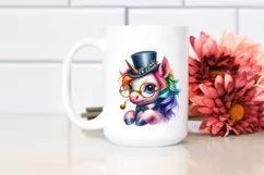 Colorful Baby Unicorn Monocle PNG Product Image 2