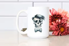 Skull with Hair and Bow, Transparent PNG Product Image 2