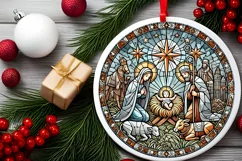 Round Christmas Ornament Sublimation|Clipart Product Image 1