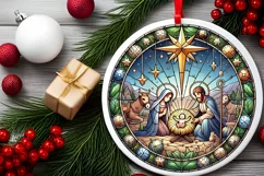 Round Christmas Ornament Sublimation|Clipart Product Image 1