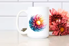 Colorful Watercolor Vibrant Sun Clipart Product Image 2