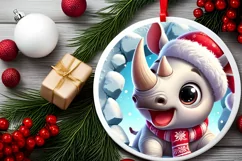 Round Christmas Ornament Sublimation|Clipart Product Image 1