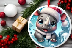 Round Christmas Ornament Sublimation|Clipart Product Image 1