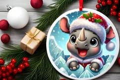 Round Christmas Ornament Sublimation|Clipart Product Image 1