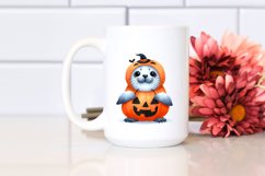 Funny Halloween Seal Watercolor Clipart Product Image 2