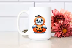 Funny Halloween Seal Watercolor Clipart Product Image 2
