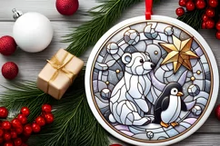 Round Christmas Ornament Sublimation|Clipart Product Image 2