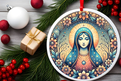 Round Christmass Ornament PNG Product Image 2